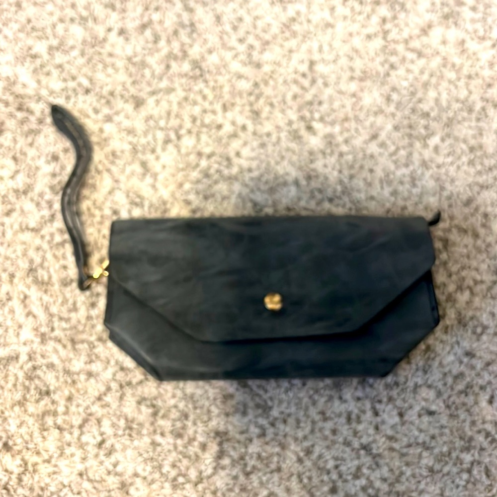 Beautiful Leather Grey Wristlet